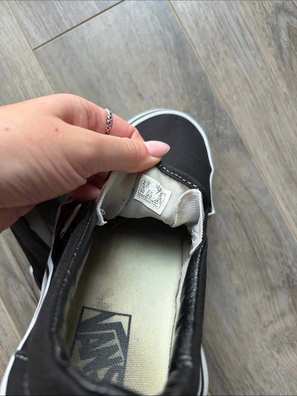 Vans Black and White Slip on Vans - Picture 7 of 7